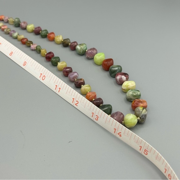 Vintage Chunky Multicolor Natural Stone Statement Necklace - Picture 9 of 10
